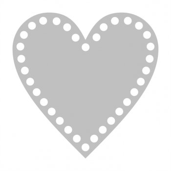 Base Coração para Crochê em Acrílico - 15 cm x 15 cm