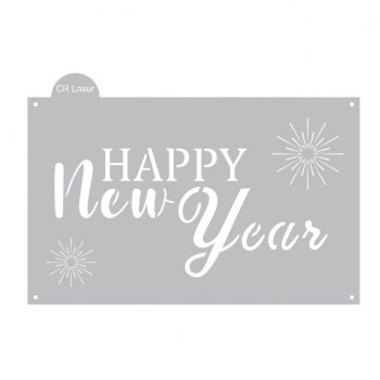 Stencil CR Laser para Bolo Happy New Year