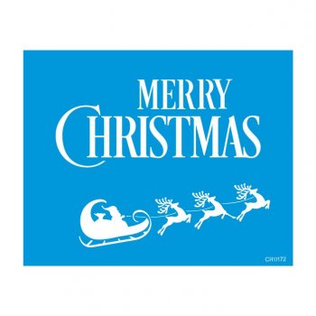 Stencil CR Laser Merry Christmas com Rena - 20x20