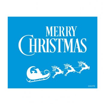 Stencil CR Laser Merry Christmas com Rena - 20x25