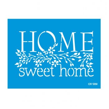 Stencil CR Laser Home Sweet Home Folhagens - 15x20