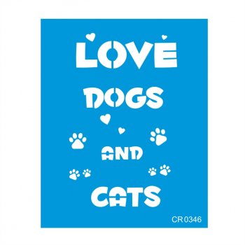 Stencil CR Laser Love Dogs Cats - 20x25