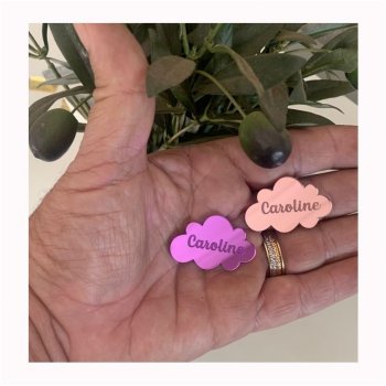 Etiqueta TAG Nuvem Personalizada em Acrílico Espelhado
