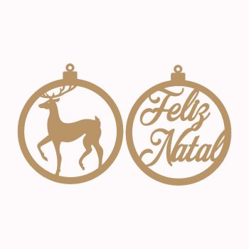 Kit com 2 Bolas de Natal em MDF