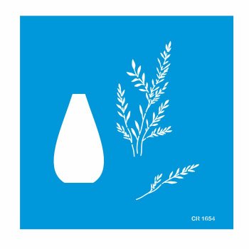 Stencil Pintura Orgânica Vaso Oval (P-M-G)