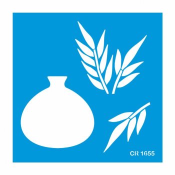 Stencil Pintura Orgânica Vaso Esférico (P-M-G)