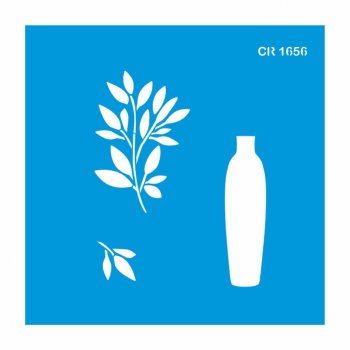 Stencil Pintura Orgânica Vaso Retangular (P-M-G)