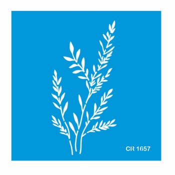 Stencil Pintura Orgânica Folhagem Modelo 01 - 20x20