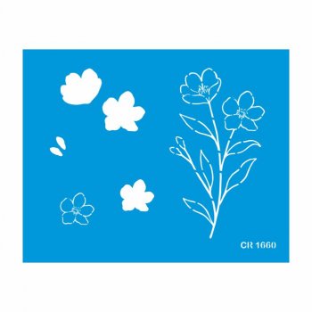 Stencil Pintura Orgânica Flores - 20x25
