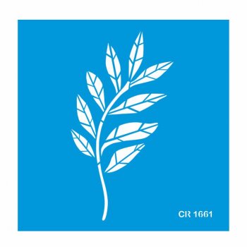 Stencil Pintura Orgânica Folhagem Modelo 04 - 20x20