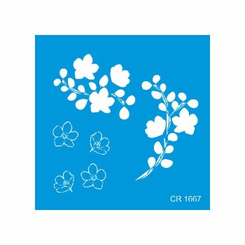 Stencil Pintura Orgânica Mini Flores